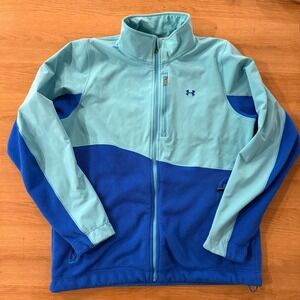 Under Armour Women's Colorblock Shell Jacket XL Light Blue Royal Blue